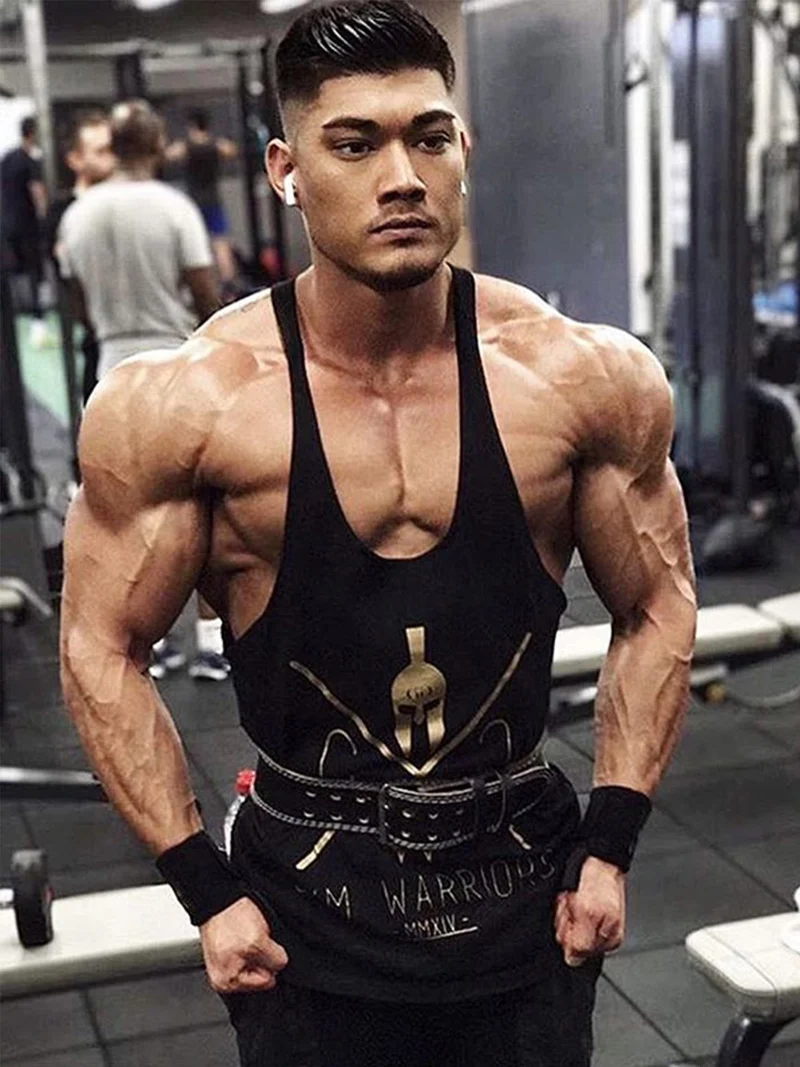 Stringer Tank Top 'Gym Warriors' - Schwarz