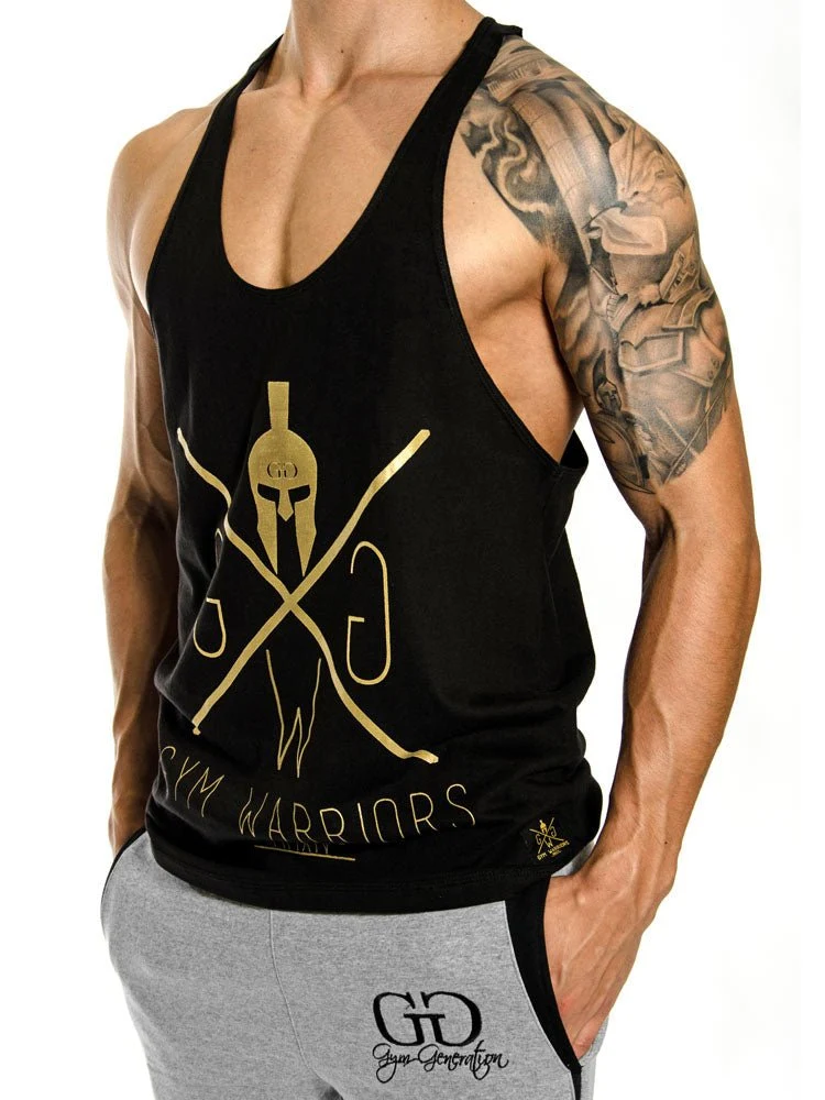 Stringer Tank Top 'Gym Warriors' - Schwarz