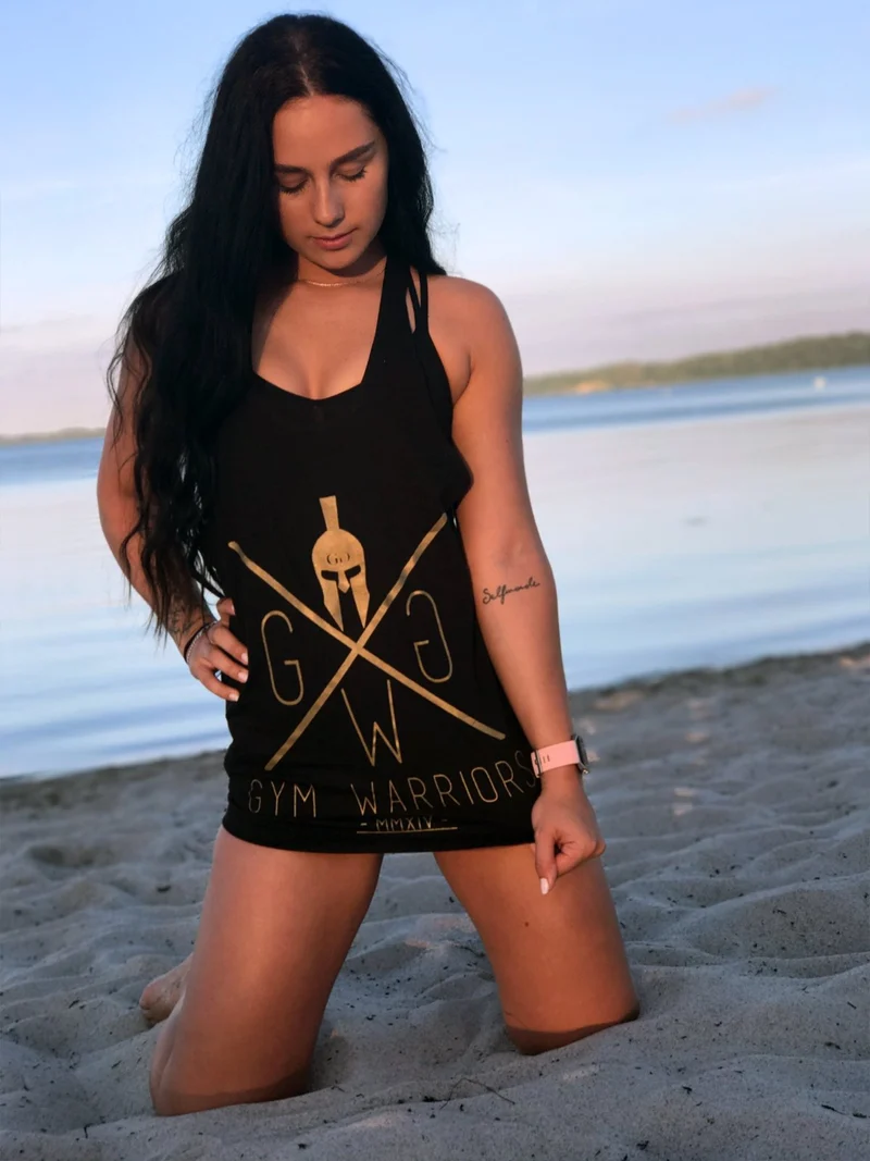 Stringer Tank Top 'Gym Warriors' - Schwarz