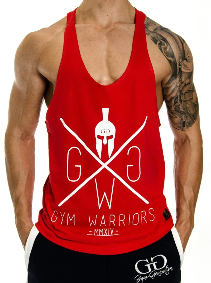 Stringer Tank Top 'Gym Warriors' - Rot