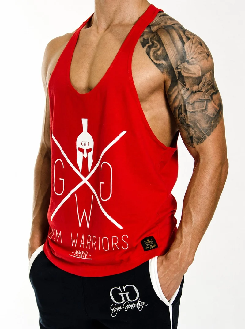 Stringer Tank Top 'Gym Warriors' - Rot