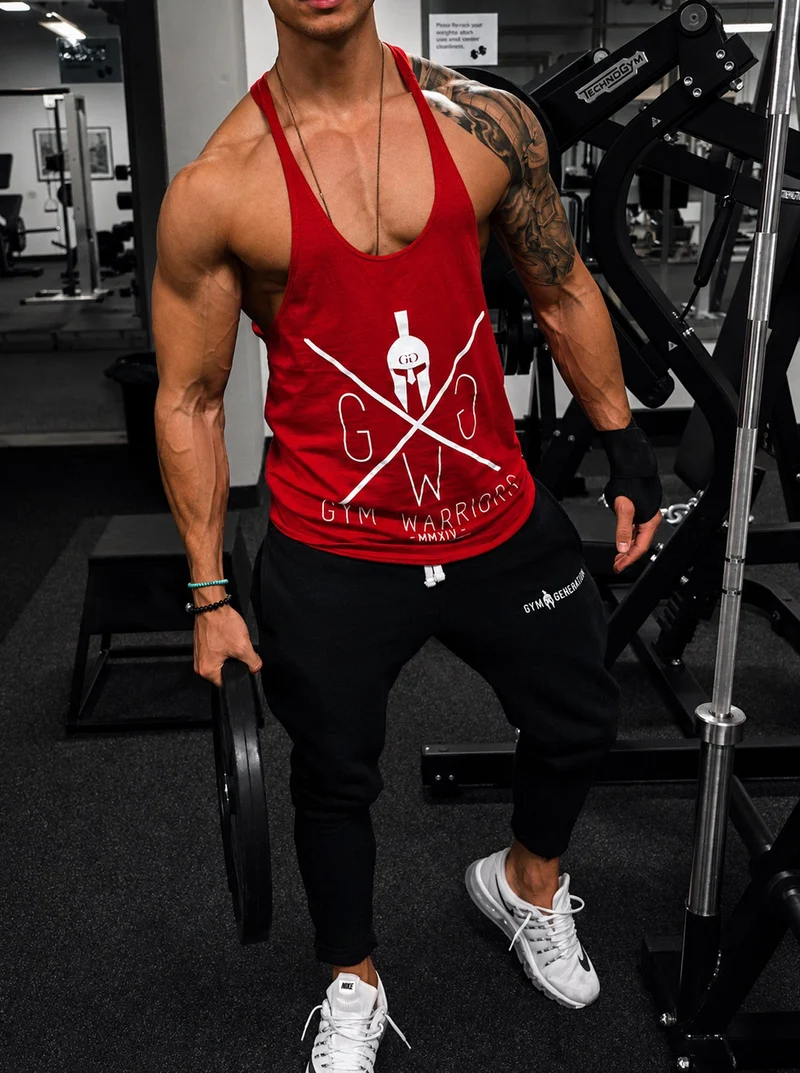 Stringer Tank Top 'Gym Warriors' - Rot