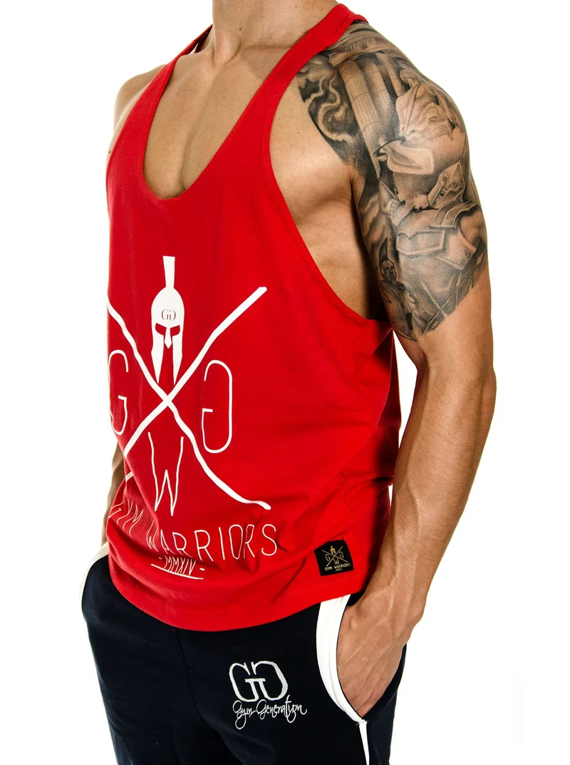 Stringer Tank Top 'Gym Warriors' - Rot