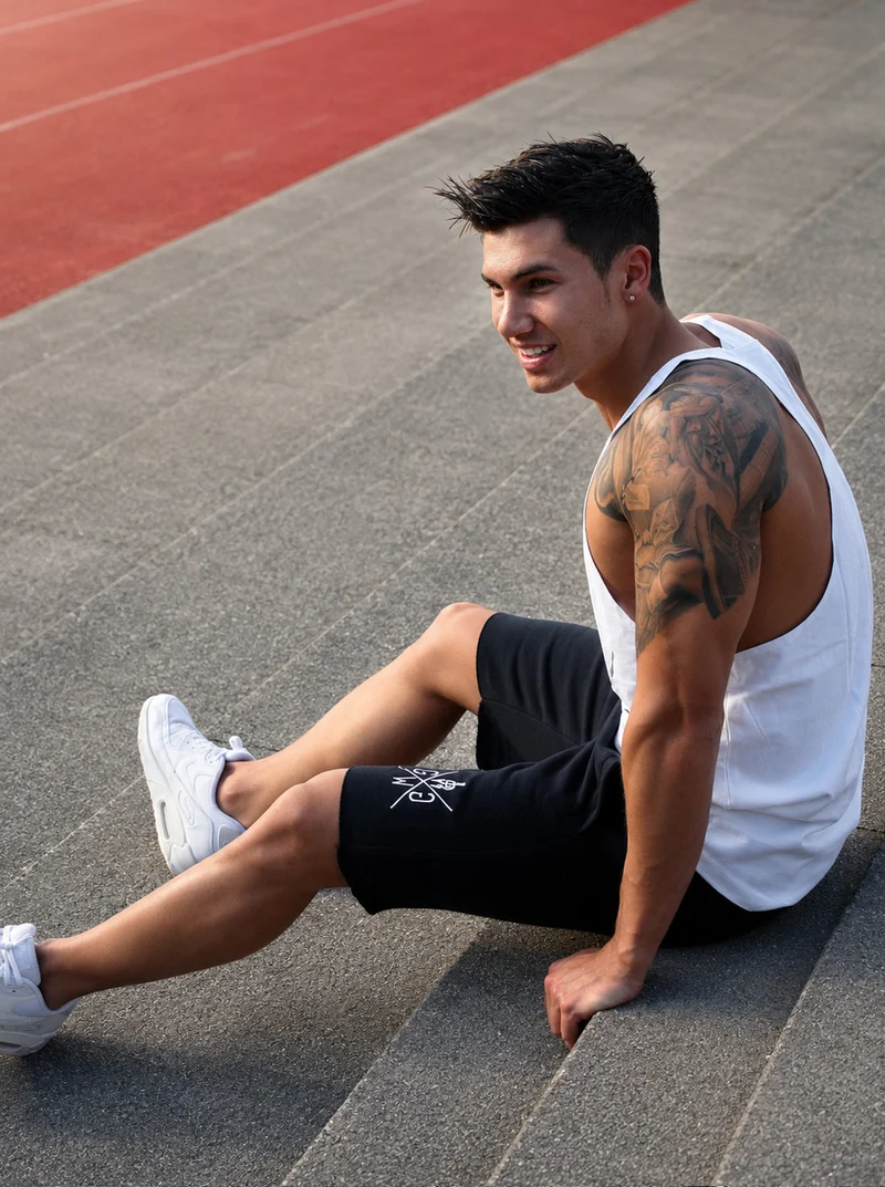 Stringer Tank Top 'Gym Warriors' - Weiß
