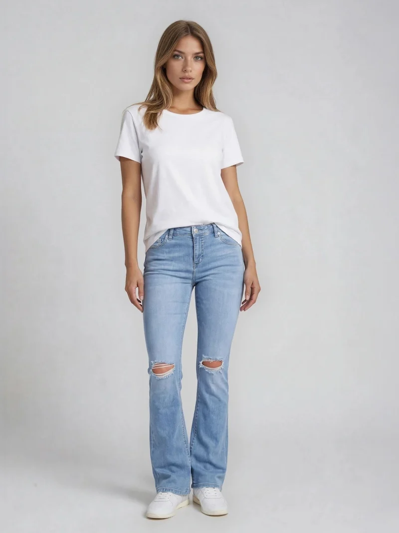 BOGILVY - ILVY, Bootcut, High-Waist, Light Blue Used