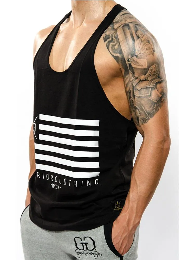 Stringer Tank Top 'Warrior Flag' - Schwarz