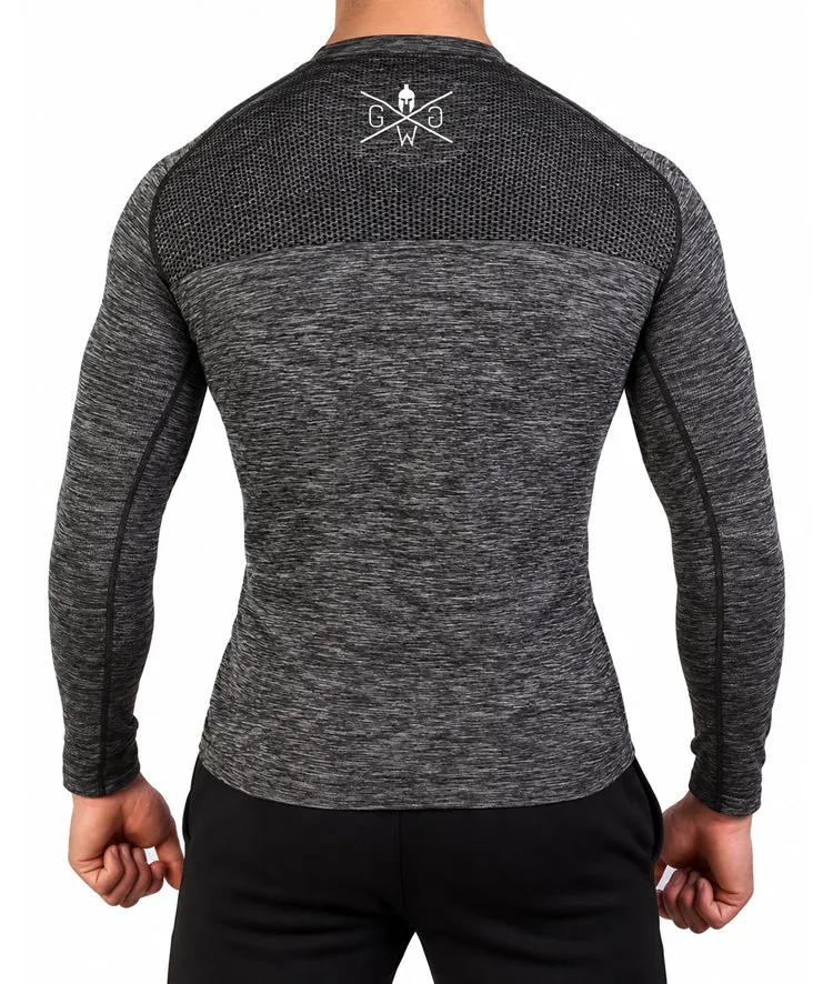 Seamless Langarm Sport Shirt - Dunkelgrau