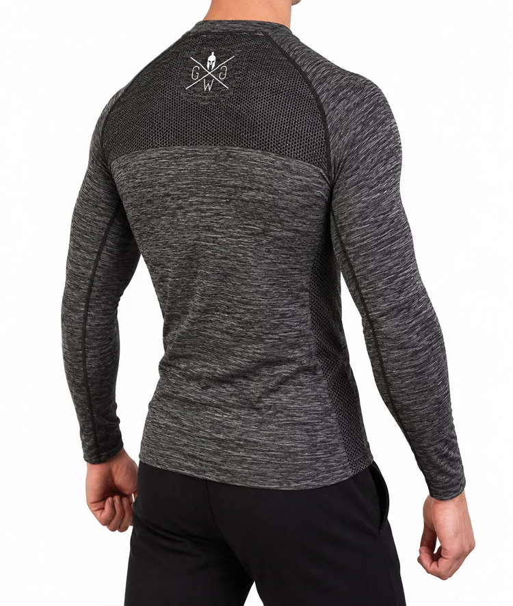 Seamless Langarm Sport Shirt - Dunkelgrau