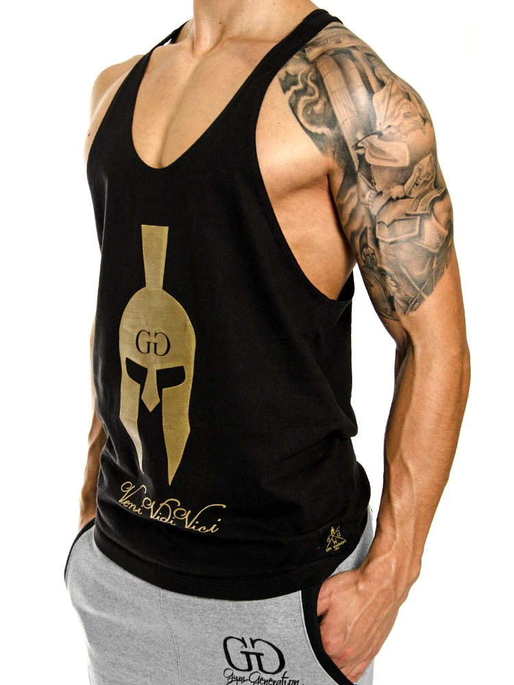 Stringer Tank Top 'Veni Vidi Vici' - Schwarz