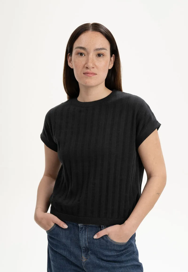 Strukturiertes Strick T-Shirt Style BHARI