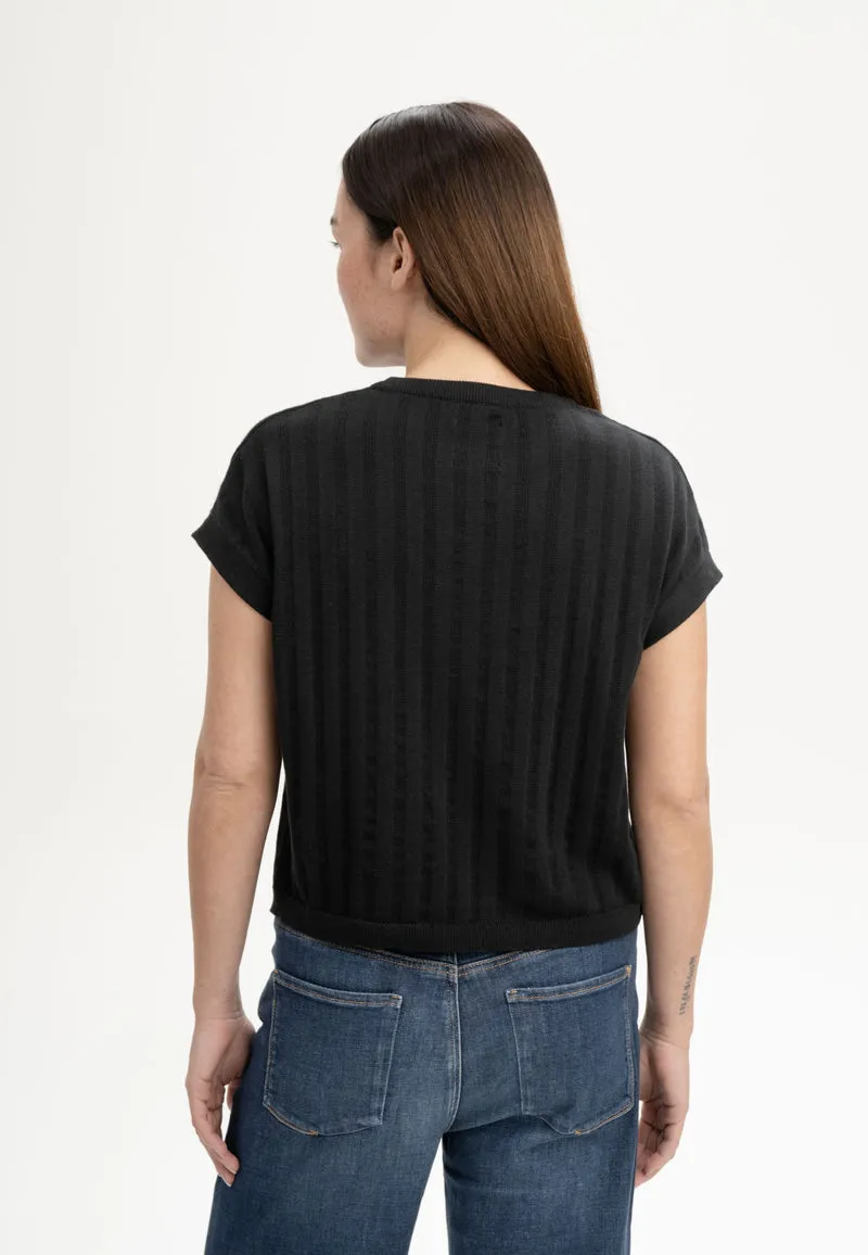 Strukturiertes Strick T-Shirt Style BHARI