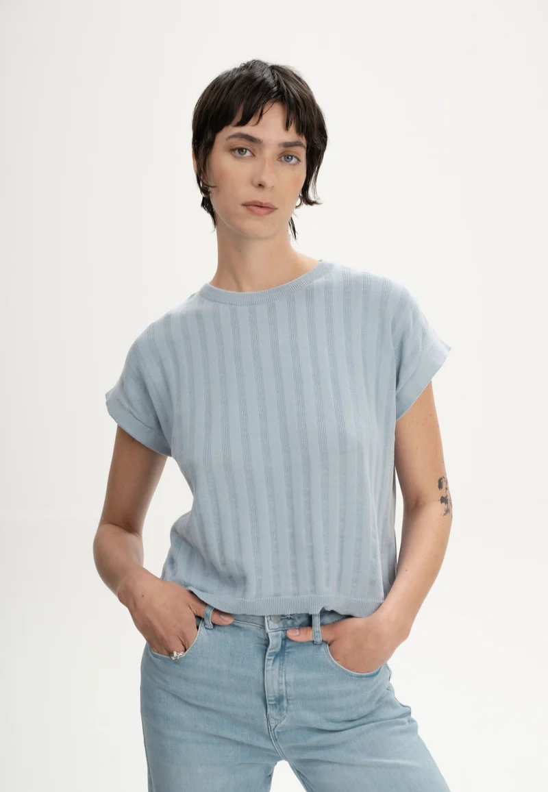 Strukturiertes Strick T-Shirt Style BHARI