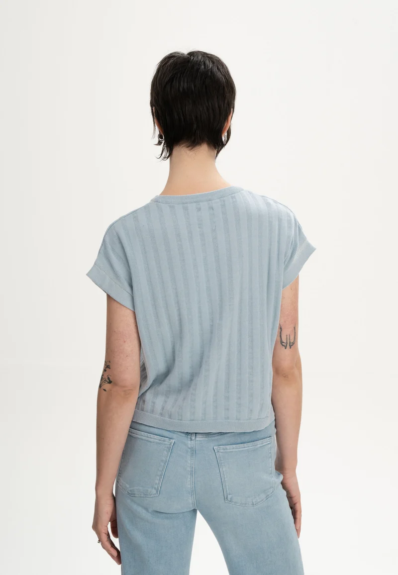 Strukturiertes Strick T-Shirt Style BHARI