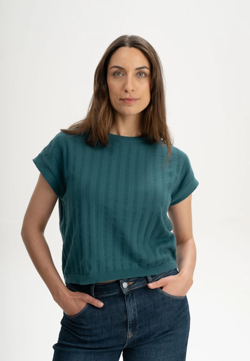 Strukturiertes Strick T-Shirt Style BHARI
