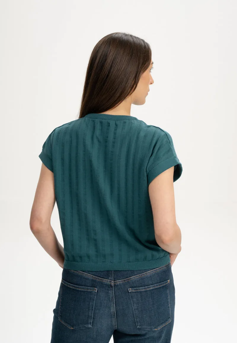 Strukturiertes Strick T-Shirt Style BHARI