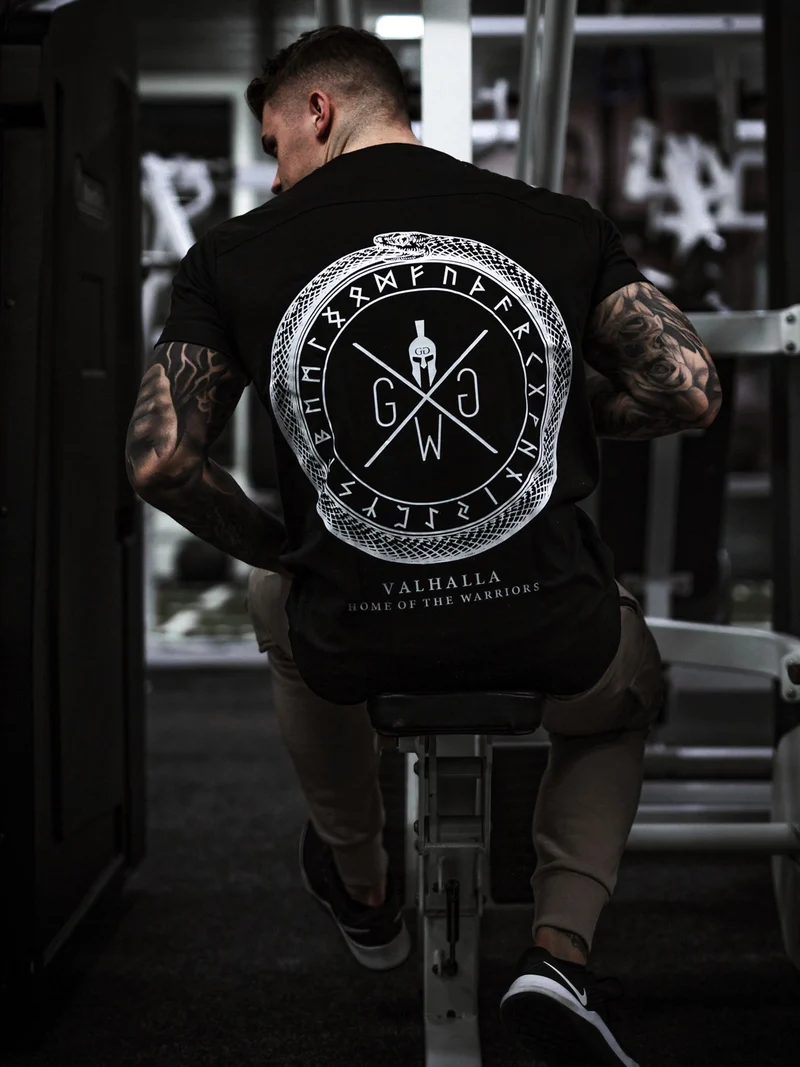 Gym T-Shirt 'Valhalla' - Schwarz
