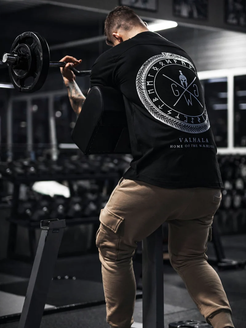 Gym T-Shirt 'Valhalla' - Schwarz