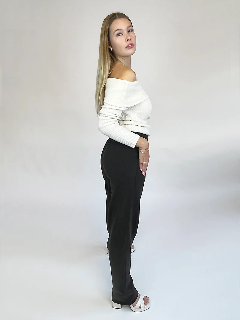 BOGILVY - Damen Thermo-Anzughose für die kälteren Tage, Straight Fit, High Waist, Anthrazit