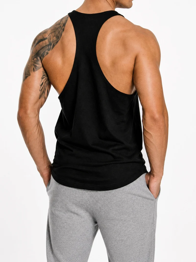 Stringer Tank Top 'No Pain No Gain' - Schwarz