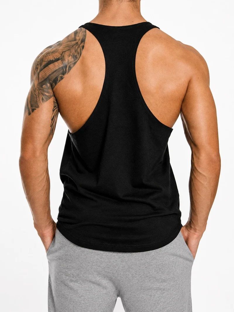 Stringer Tank Top 'No Pain No Gain' - Schwarz