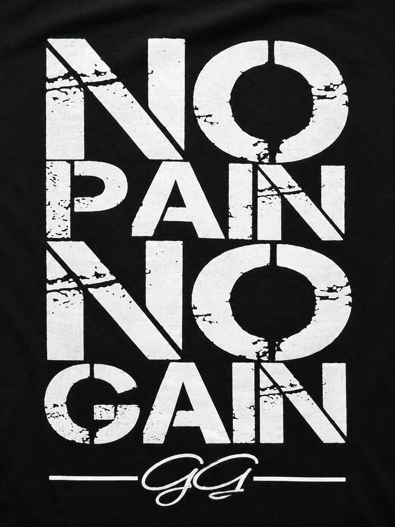 Stringer Tank Top 'No Pain No Gain' - Schwarz