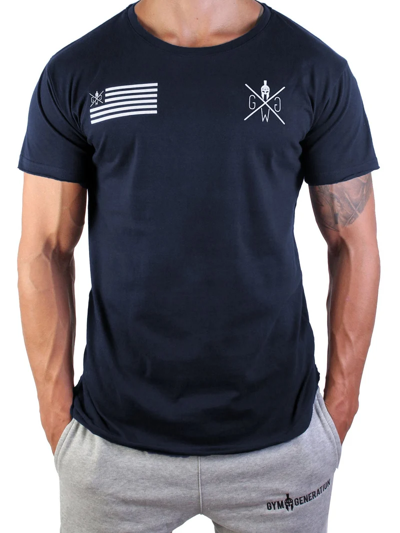 Gym T-Shirt 'Warrior' - Navy Blau