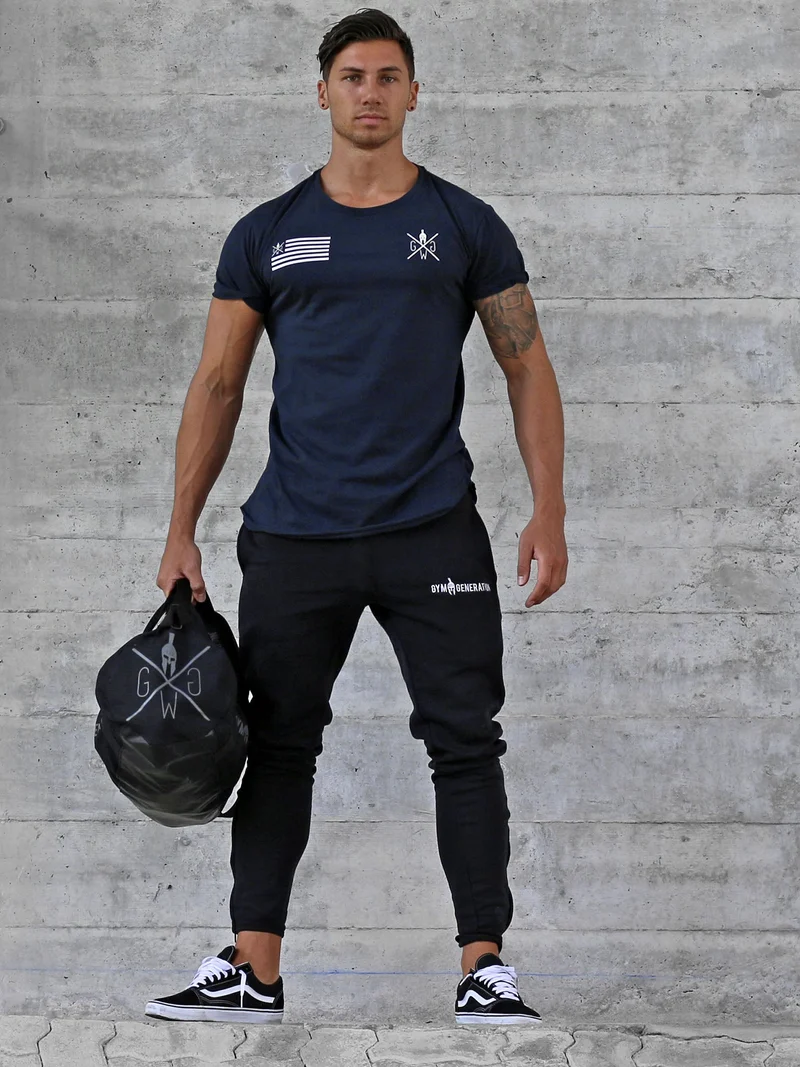 Gym T-Shirt 'Warrior' - Navy Blau