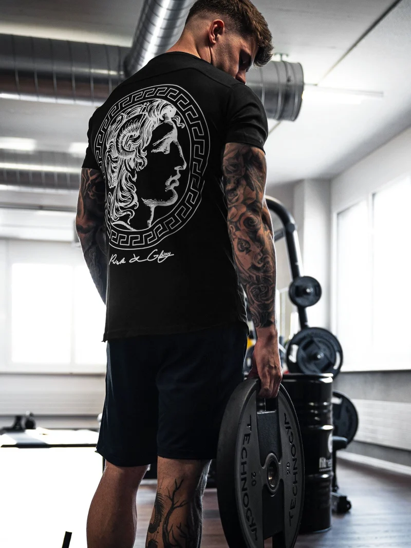 Gym T-Shirt 'Alexander the Great' - Schwarz