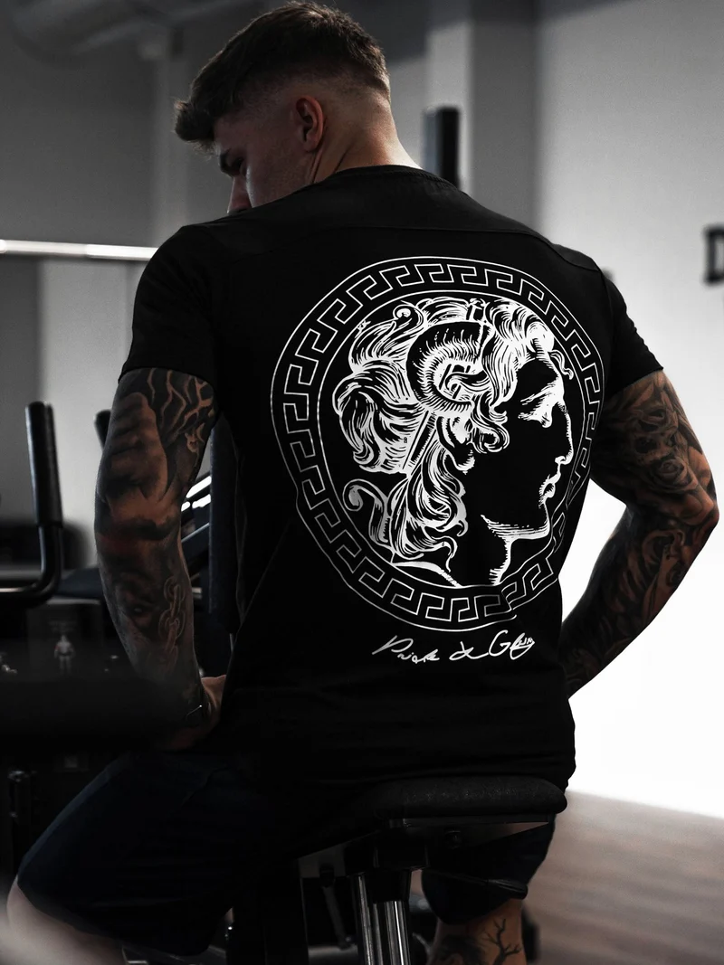 Gym T-Shirt 'Alexander the Great' - Schwarz