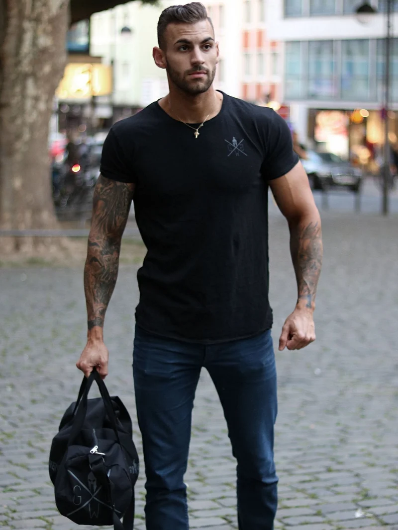 Gym T-Shirt 'No Pain No Gain' - Schwarz