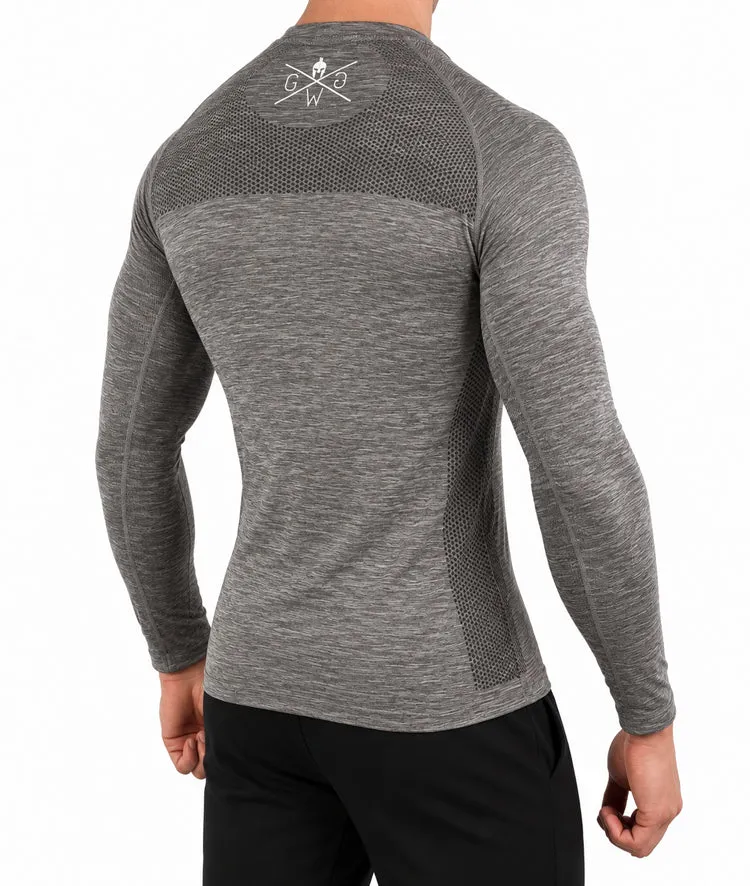 Seamless Langarm Sport Shirt - Taupe