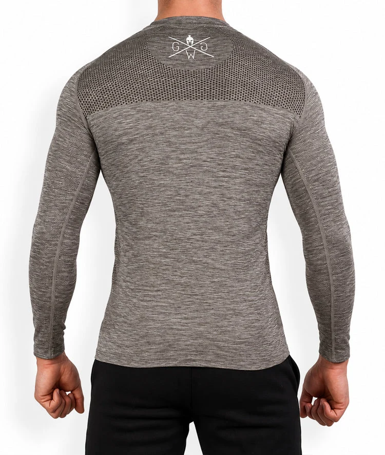 Seamless Langarm Sport Shirt - Taupe