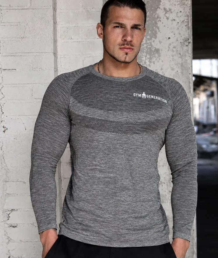 Seamless Langarm Sport Shirt - Taupe