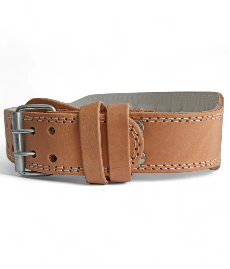 Gewichthebergürtel aus Leder - Beige