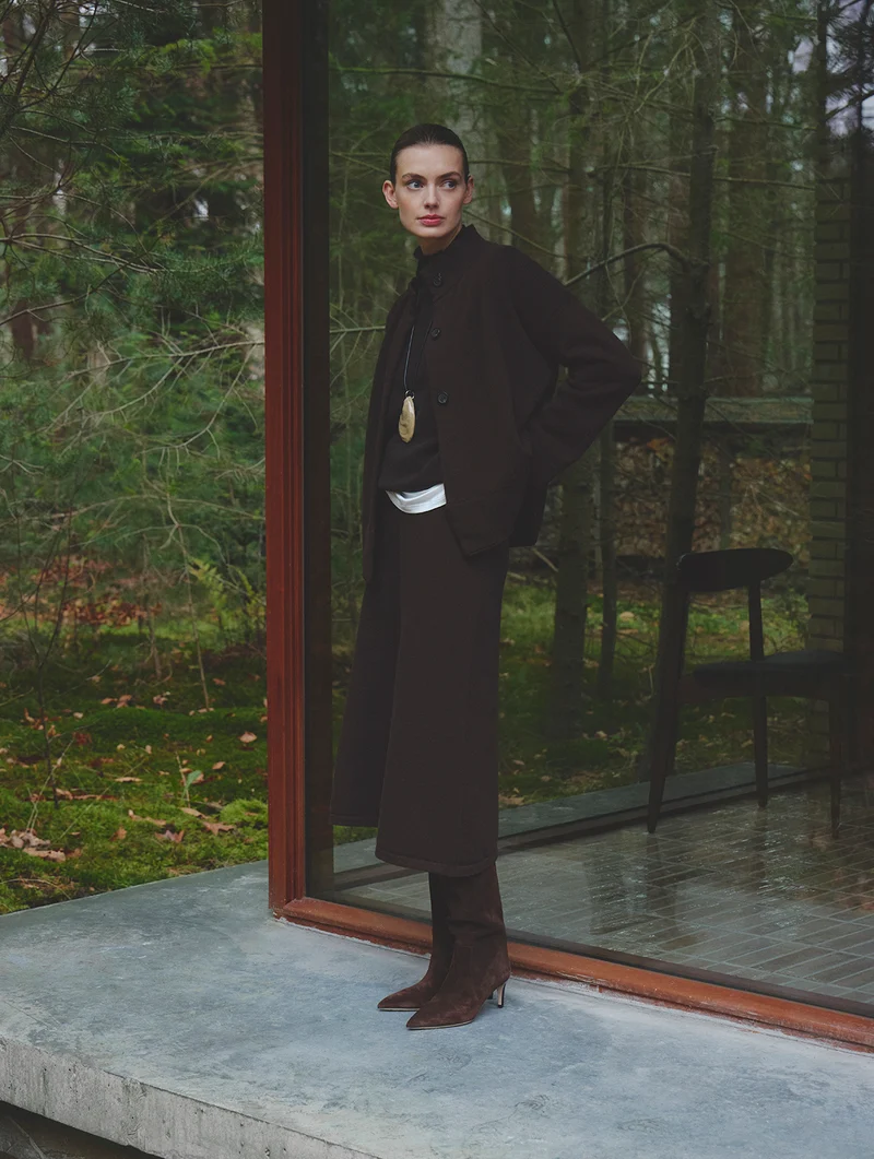 Merino Short Button-Up Cardigan