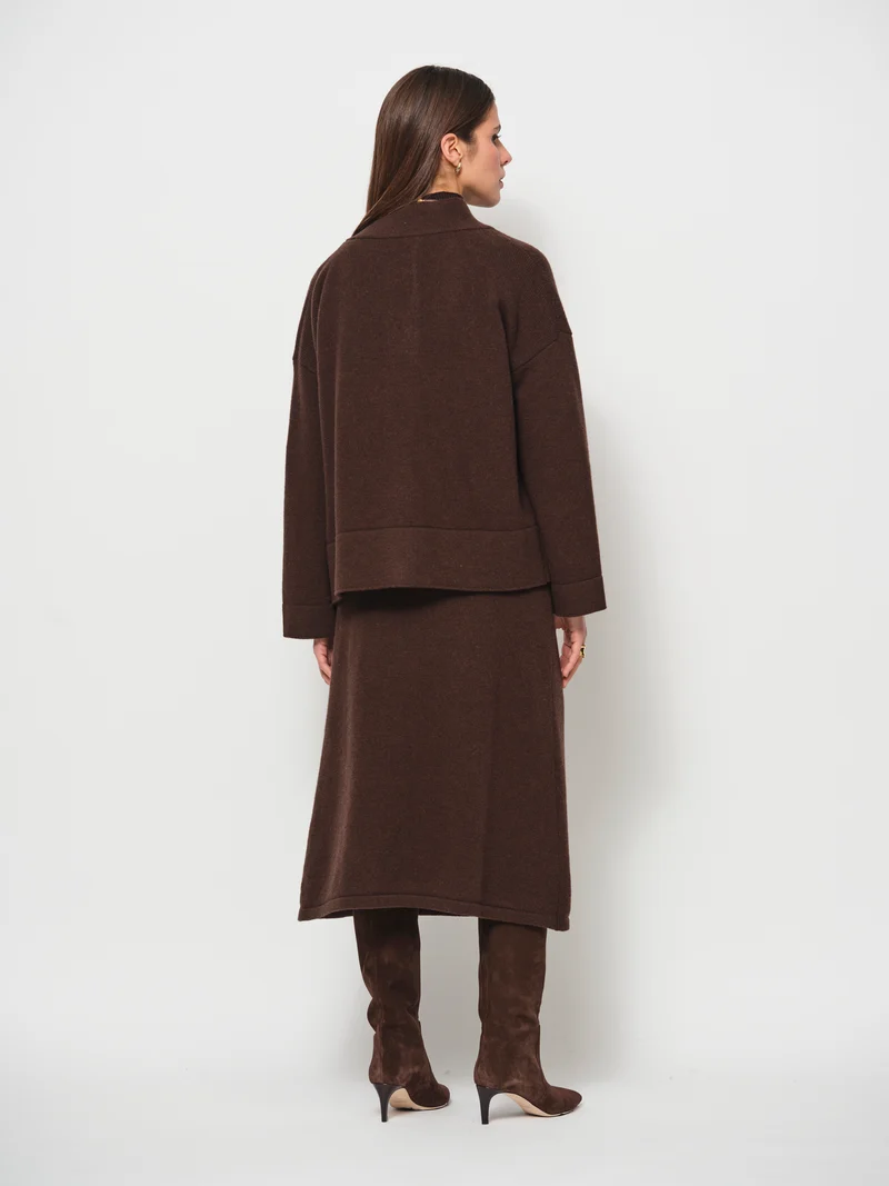 Merino Short Button-Up Cardigan