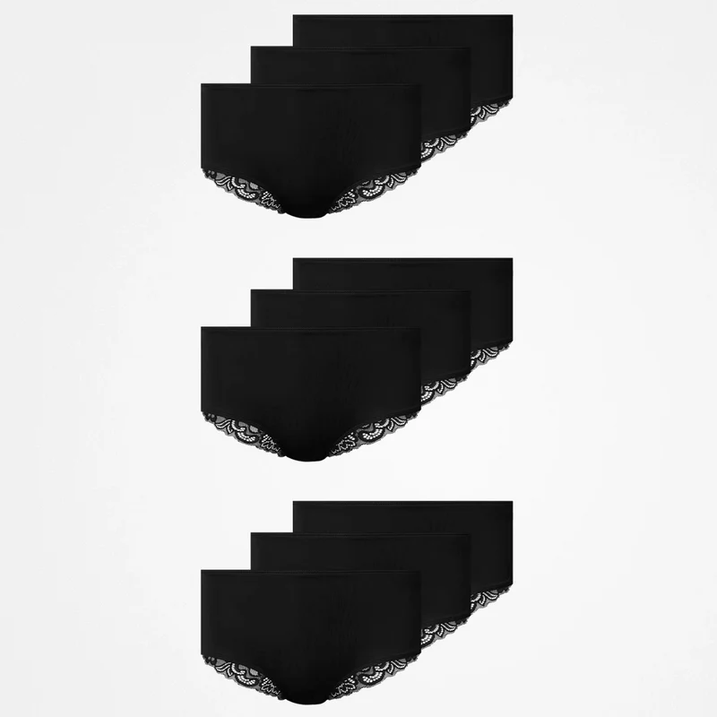 Seamless Hipster mit Spitze | Schwarz