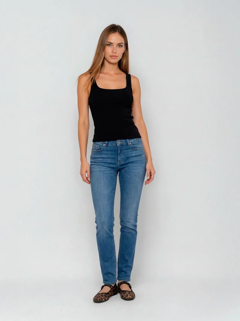 CROSS JEANS - ANYA Jeans, Slim Fit, High-Waist, Mid Blue