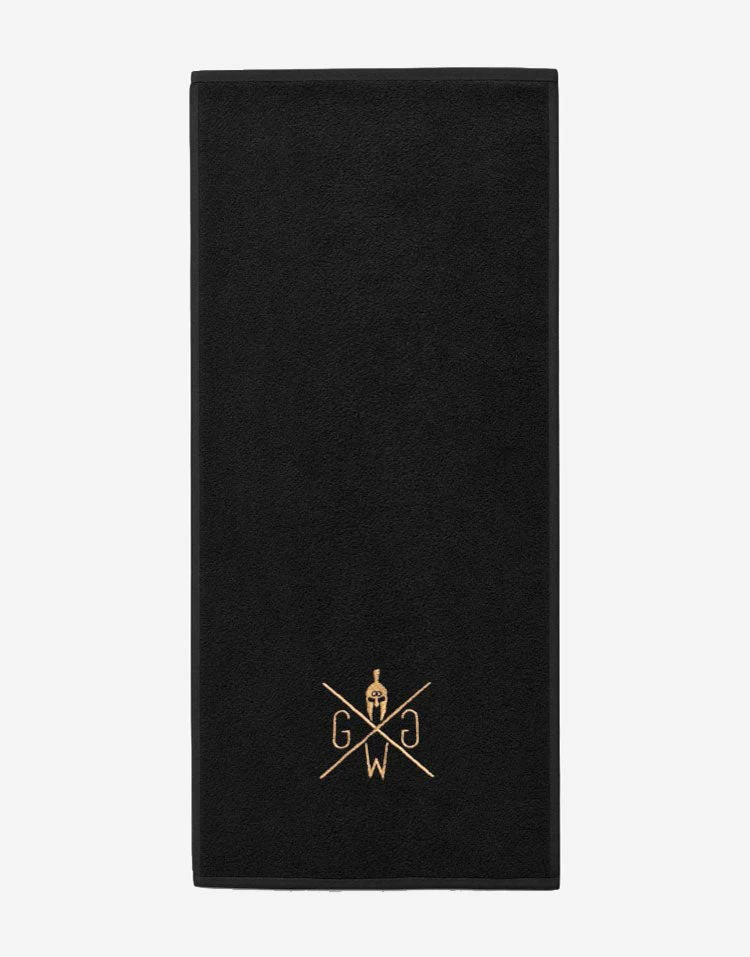 Sporthandtuch Klein - Schwarz / Gold