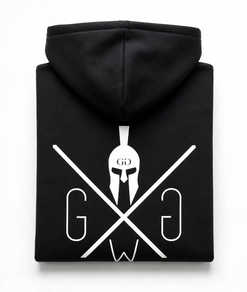 Ärmelloser Hoodie 'Gym Warriors' - Schwarz