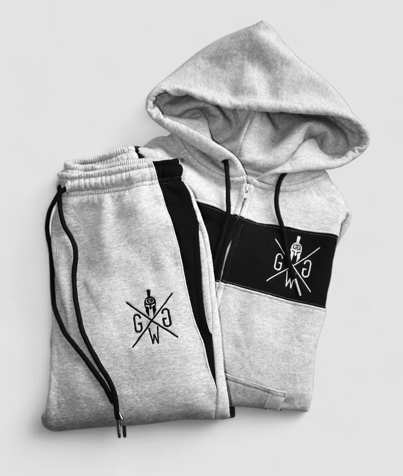 Gym Hoodie mit Reißverschluss 'Legacy' - Grau