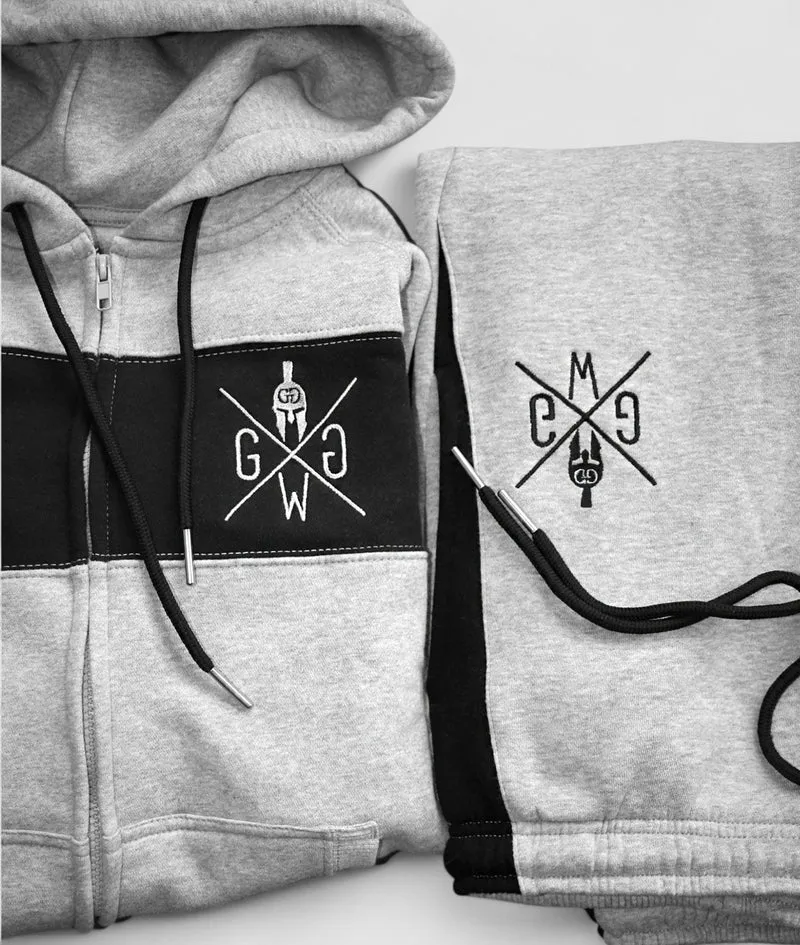 Gym Hoodie mit Reißverschluss 'Legacy' - Grau