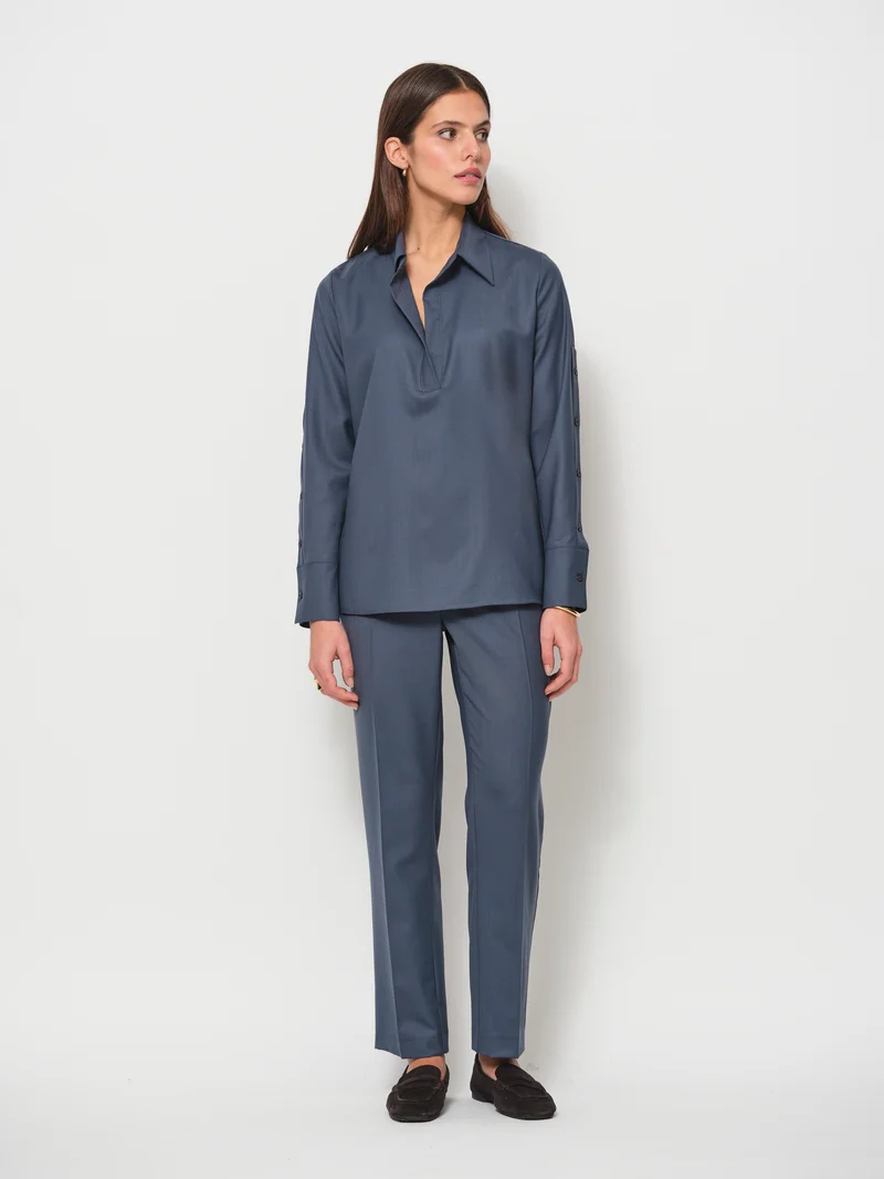 Slim Leg Wool Trouser