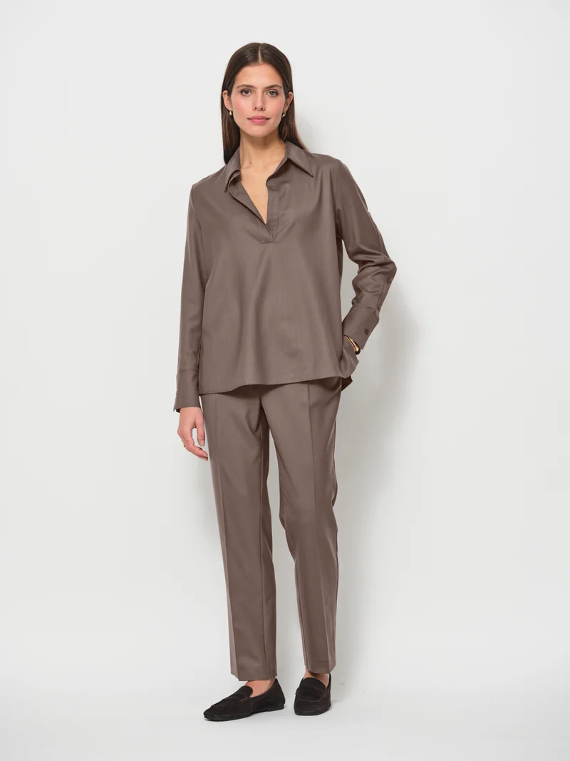 Slim Leg Wool Trouser