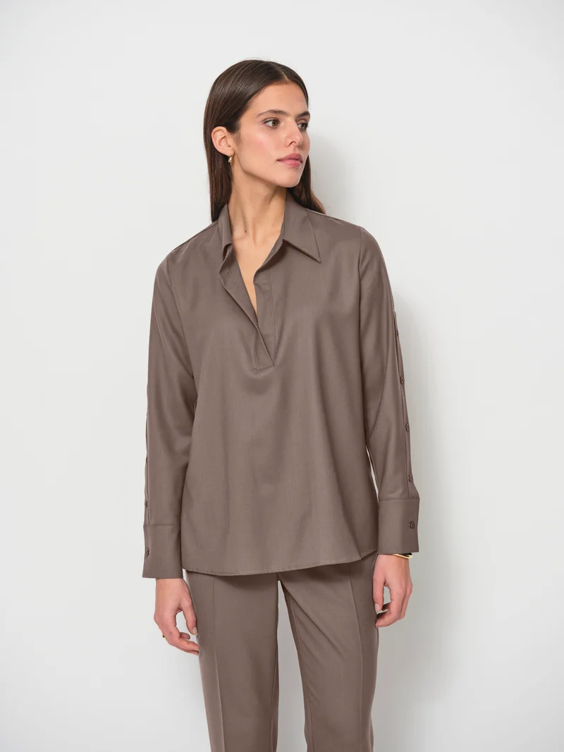 Slim Leg Wool Trouser