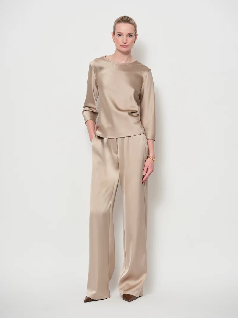 Wide Leg Satin Pants