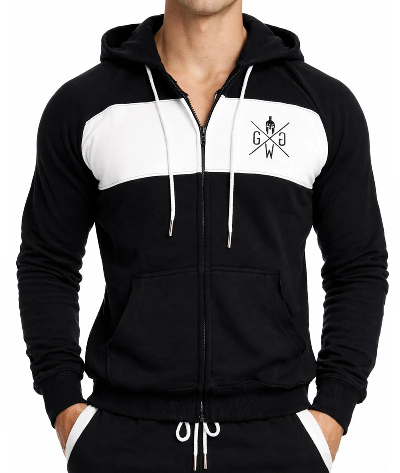 Gym Hoodie mit Reißverschluss 'Legacy' - Schwarz