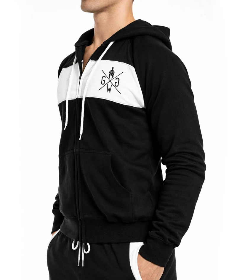 Gym Hoodie mit Reißverschluss 'Legacy' - Schwarz