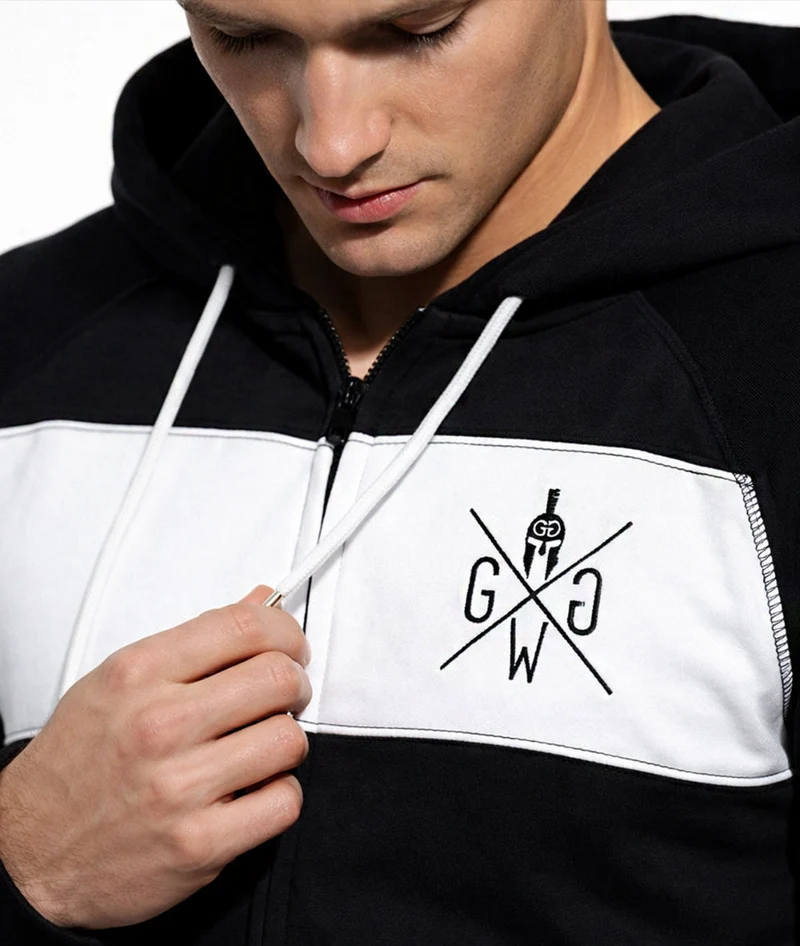 Gym Hoodie mit Reißverschluss 'Legacy' - Schwarz
