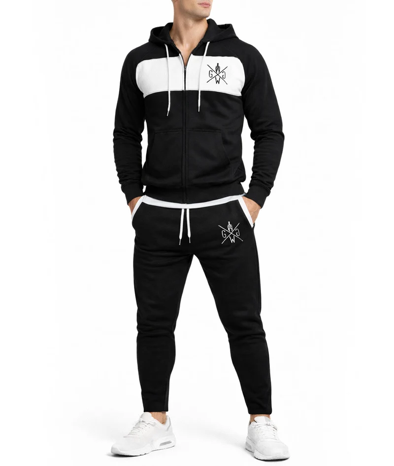 Gym Hoodie mit Reißverschluss 'Legacy' - Schwarz
